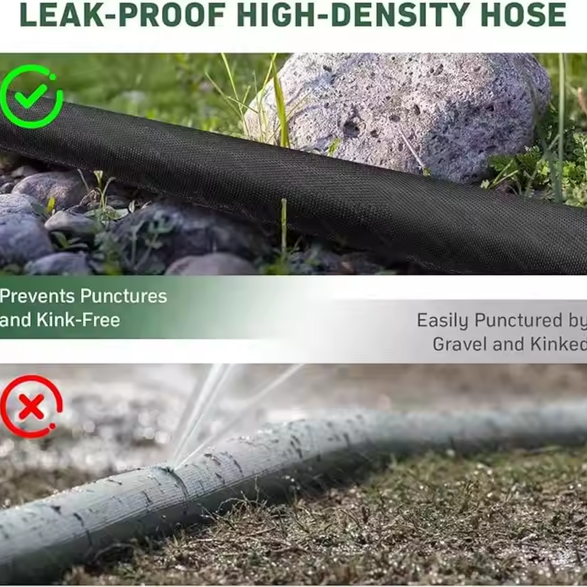 Garden Hose 100ft – Non-Expanding, Flexible, Lightweight with 10 Function Spray Nozzle | Kink-Free Water Hose for Yard, Lawn, Car Wash & Outdoor Use – Northvibe