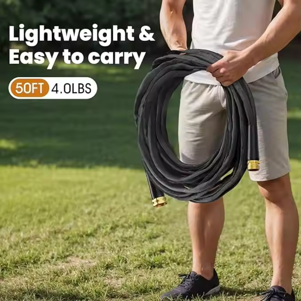 Garden Hose 100ft – Non-Expanding, Flexible, Lightweight with 10 Function Spray Nozzle | Kink-Free Water Hose for Yard, Lawn, Car Wash & Outdoor Use – Northvibe